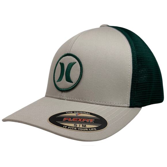 Hurley Men's Hat Oceanside Embroidered Stretch Flex Fit Mesh Trucker Cap in S/M - Picture 1 of 4